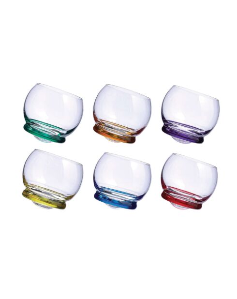 Lot de 6 verres à whisky Old Fashioned Trottola multicolore