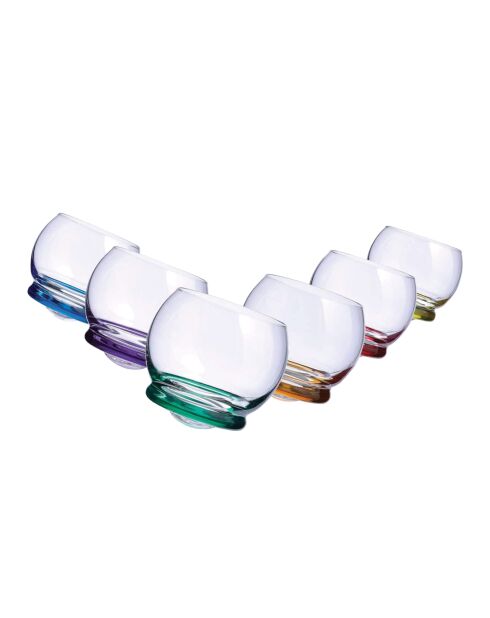 Lot de 6 verres à whisky Old Fashioned Trottola multicolore