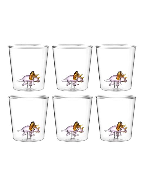 Lot de 6 verres Triceraptos transparent - 93 mm