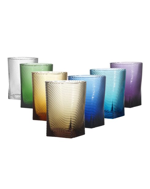 Lot de 6 verres à eau Laguna multicolore - H.10,5 cm