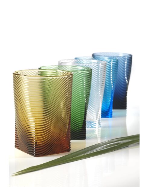 Lot de 6 verres à eau Laguna multicolore - H.10,5 cm
