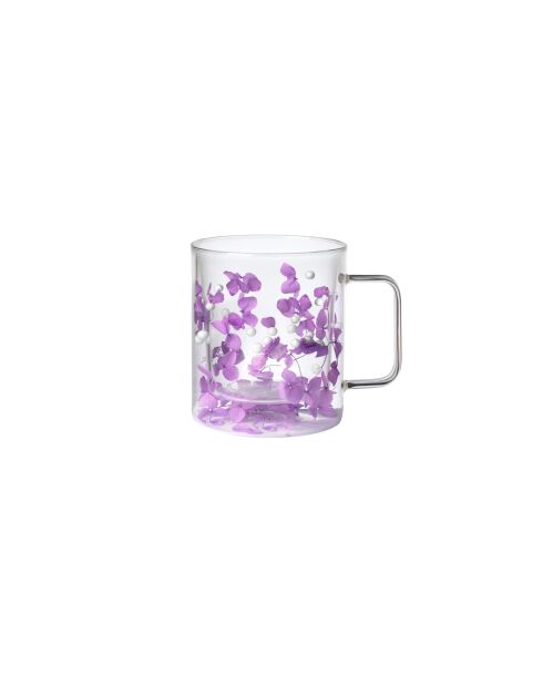 Lot de 6 tasses Flovers Pears lilas/blanc - H. 11 cm