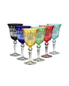 Lot de 6 verres à vin de provence multicolores - H.17,5 cm