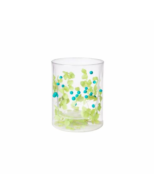 Lot de 6 verres Flovers Pearls vert/turquoise - 10,5 cm