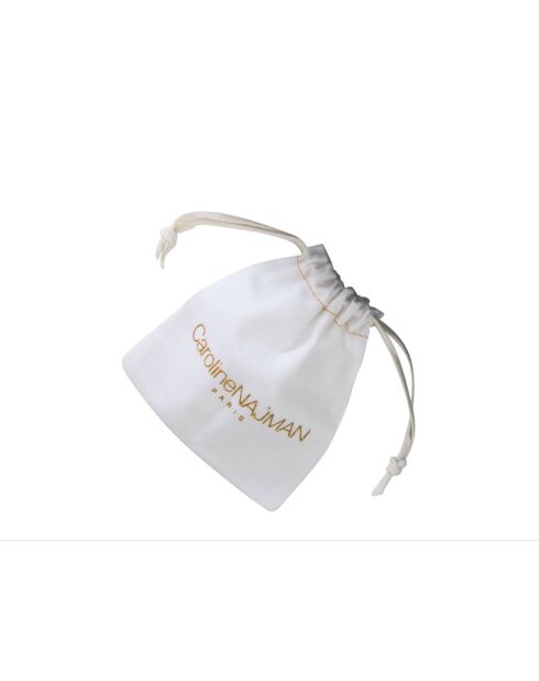 Pochette bianca in cotone con filo bianco