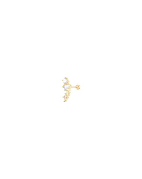 Piercing Galaxie in acciaio inossidabile con ossidi di zirconio oro/bianco