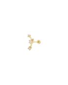 Piercing Persee in acciaio inossidabile e incastonato con ossidi di zirconio oro/bianco