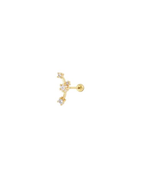 Piercing Persee in acciaio inossidabile e incastonato con ossidi di zirconio oro/bianco