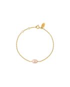 Bracciale Ariel in oro fino e decorato con una perla coltivata in oro/rosa