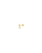 Mini piercing a stella in acciaio inossidabile e incastonato con ossidi di zirconio oro/bianco