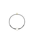 Bracciale con cordoncino Circle in oro fino dorato/nero