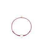 Bracciale con cordoncino Circle in oro finissimo dorato/rosso