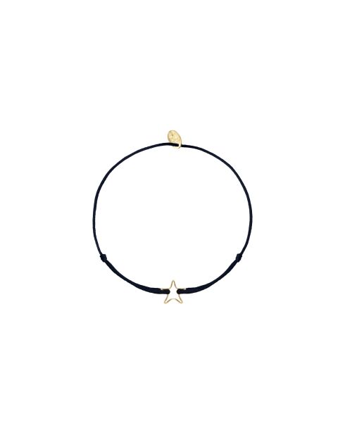 Pulsera de cordón Hollow Star en oro dorado/negro
