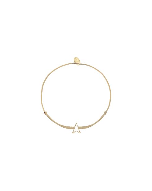Brazalete con forma de estrella hueca en oro fino y beige