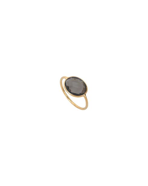 Anillo de latón marrón tallado en serti