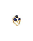 Verstellbarer Ring Cassandra aus blauem Messing