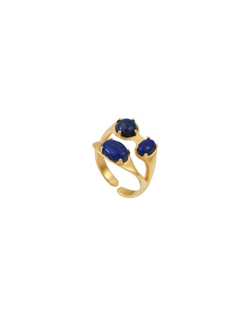 Anillo ajustable Cassandra de latón azul