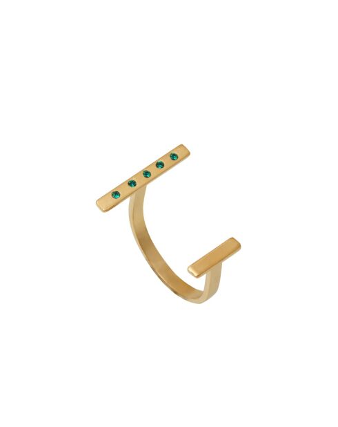 Anillo ajustable Paris Las Vegas de latón verde