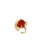 Verstelbare ring van Swann in rood messing