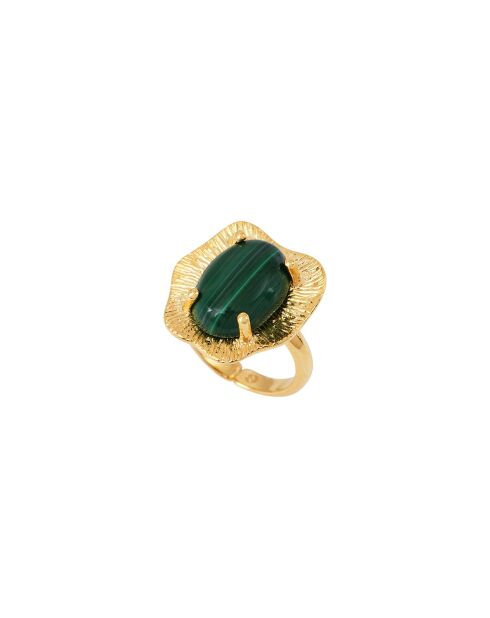 Anillo ajustable Swann de latón verde