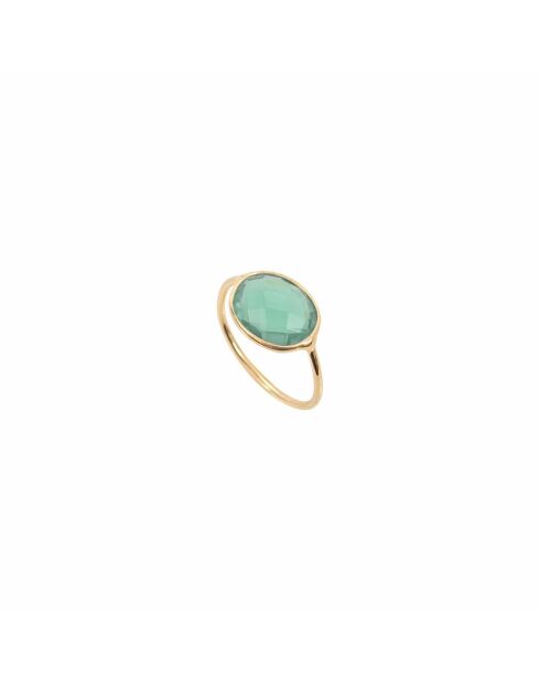 Anillo de latón verde tallado en serti
