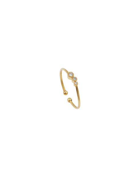 Anello regolabile Bella in ottone bianco