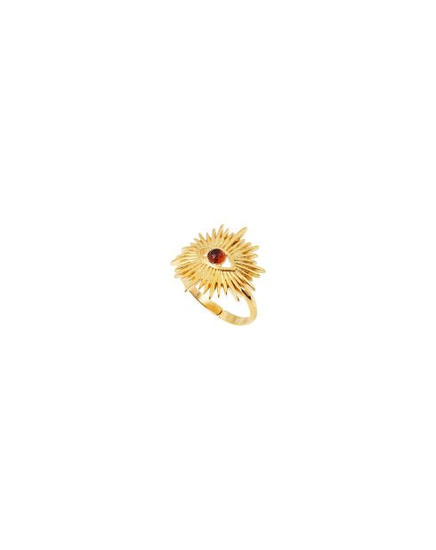 Anillo ajustable Freya de latón rojo