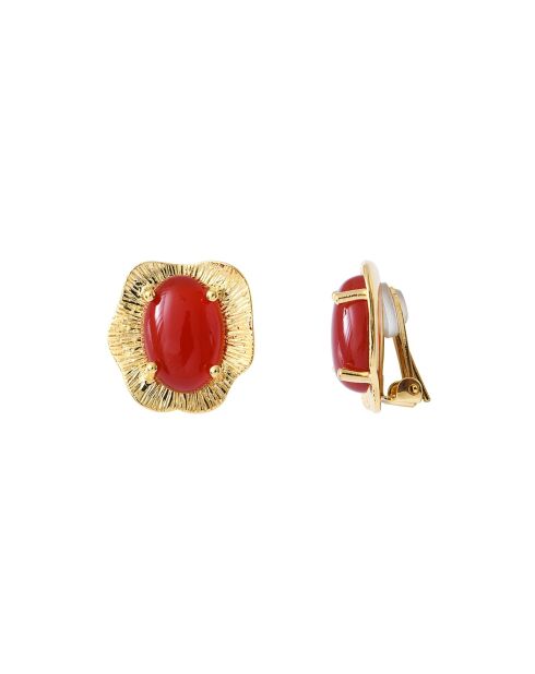 Boucles d'oreilles Swann en laiton rouges