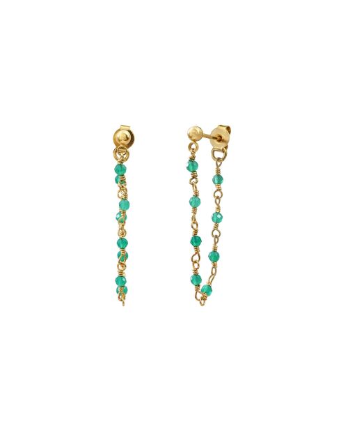 Boucles d'oreilles Roxane en laiton vertes