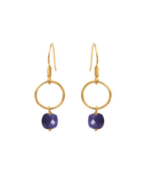 Boucles d'oreilles Fidji en laiton bleues