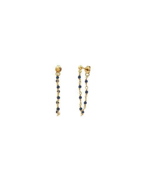 Boucles d'oreilles Roxane en laiton bleues