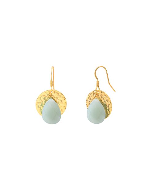 Boucles d'oreilles Tresgoutte en laiton vertes