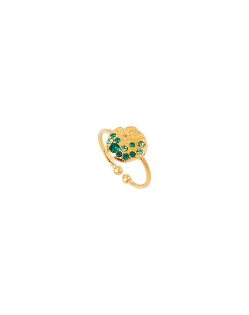 Siete anillos ajustables en latón verde
