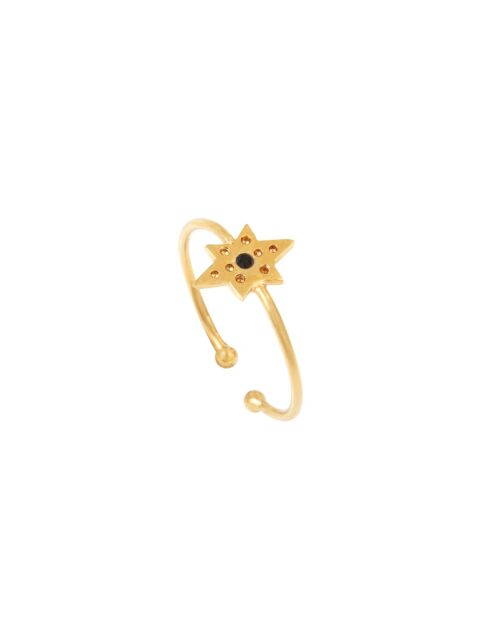 Anillo ajustable Helios de latón negro