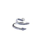 Verstellbarer Snake-Ring aus blauem Silber