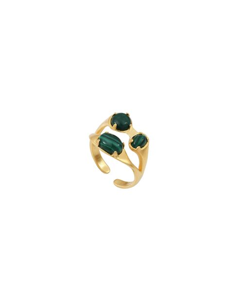 Anillo ajustable Cassandra de latón verde