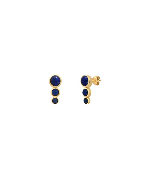 Boucles d'oreilles Andréa en laiton bleues