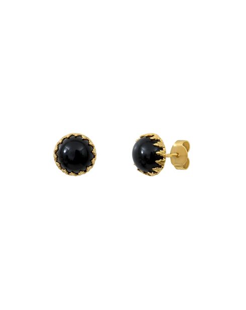 Boucles d'oreilles Cordélia en laiton noires
