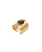 Anello regolabile minimale in ottone grigio