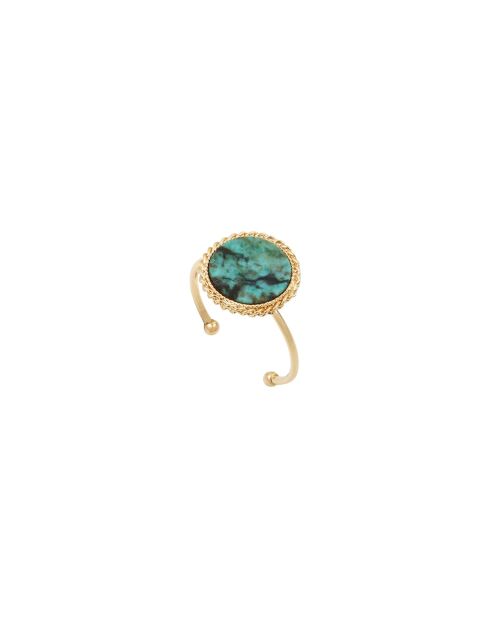 Anillo ajustable para mujer en latón azul