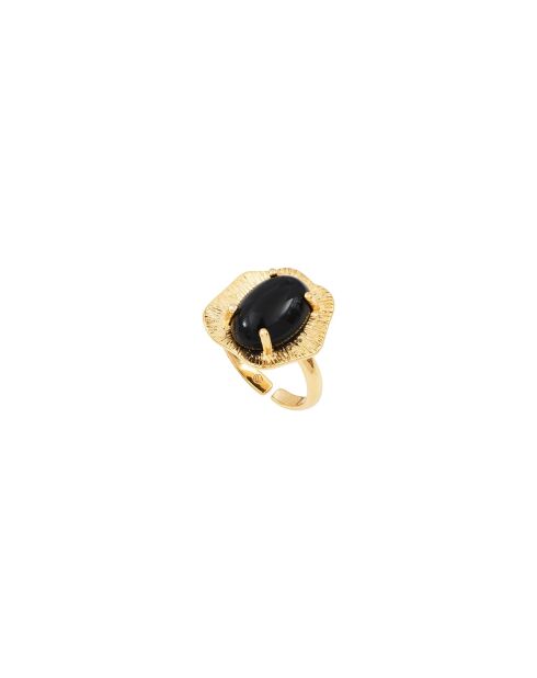 Anillo ajustable Swann de latón negro