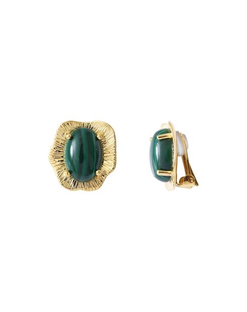 Boucles d'oreilles Swann en laiton vertes