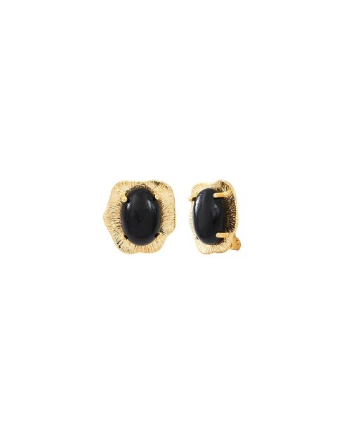 Boucles d'oreilles Swann en laiton noires