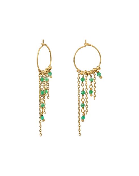 Orecchini a cerchio Roxane in ottone verde