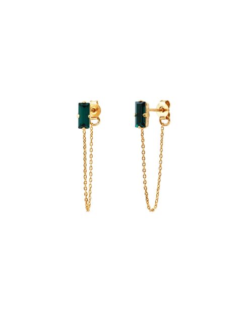 Boucles d'oreilles Palace en laiton vertes