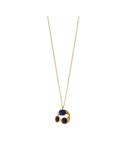 Collar Cassandra de latón azul