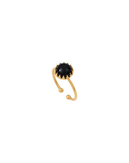 Anillo ajustable Cordelia de latón negro