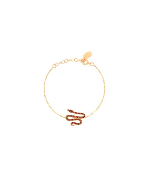 Pulsera serpiente de latón rojo