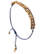 Pulsera de cordón de latón azul Cliff