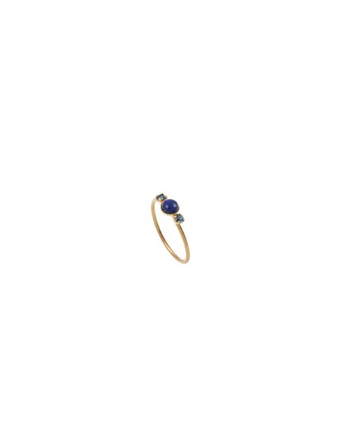 Anillo de latón azul tallado en forma de amanecer